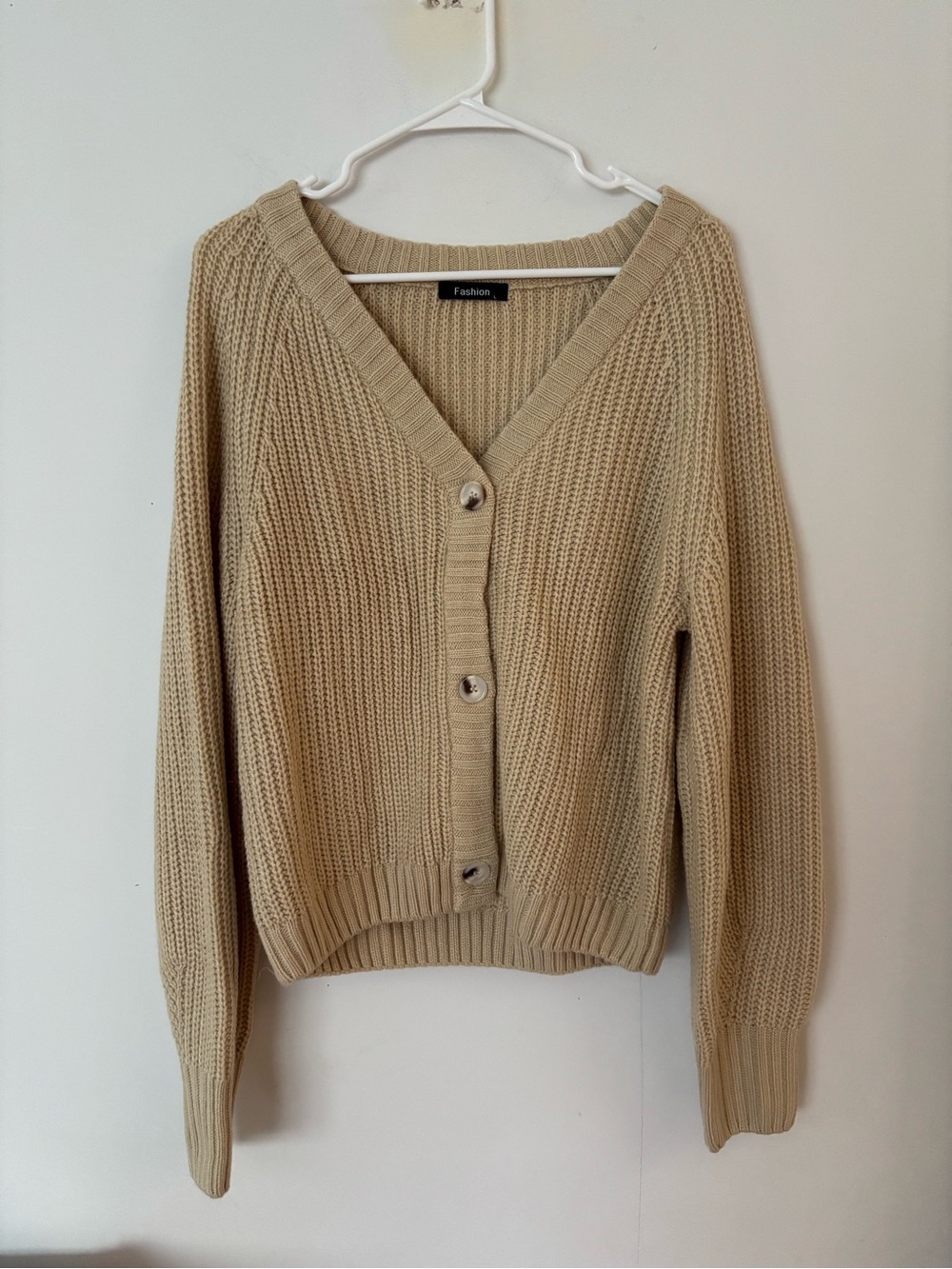 beige tan v neck knit oversize button up cardigan sweater 🧸